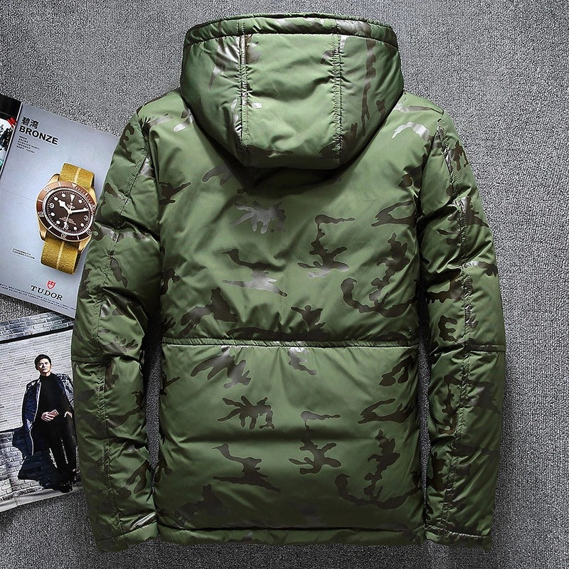 Veste en Duvet Camouflage Imperméable Slim pour Homme