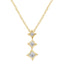 Collar de Pendiente de Tres Piedras con Diamantes de Corte Princesa en Oro Blanco de 10K