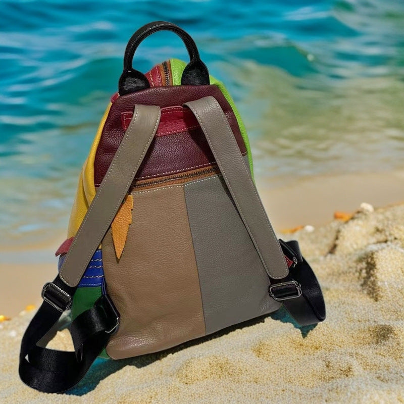 Sac à dos en cuir pour femmes au style élégant avec des caractéristiques anti-vol