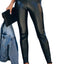 Black Faux Leather High Waist Leggings - Korvel