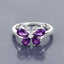 Anillo de amatista de 1.35 quilates y zafiro blanco creado en plata de ley