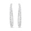 Pendientes de aro curvados de diamantes en oro blanco de 18 quilates