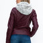 Veste à couches à double fermeture éclair pour femmes, chaude et élégante, avec capuche en fausse fo