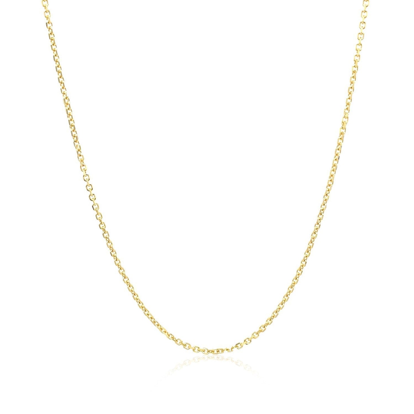 10k Yellow Gold Diamond Cut Cable Link Chain - 1.10 mm