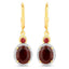 Boucles d'oreilles en argent sterling avec rubis teintés de 6,98 carats et diamants blancs