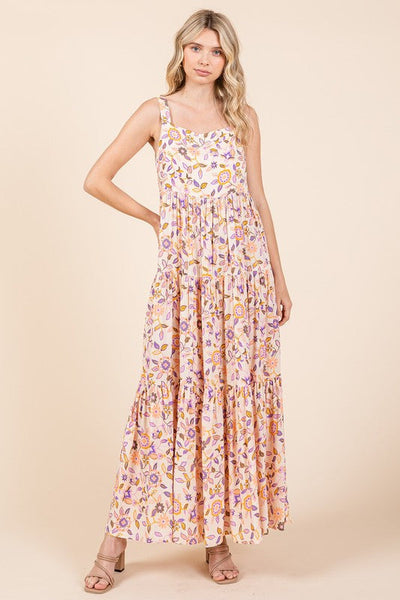 Elegant Floral Tiered Maxi Dress - Perfect for Summer Events