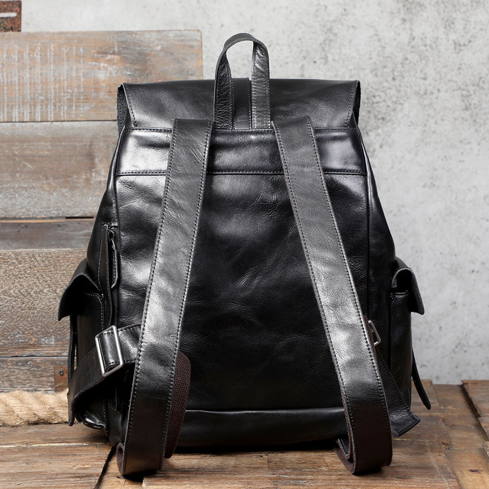 Sac à dos en cuir premium avec grande capacité