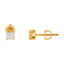 Boucles d'oreilles en diamant princesse en or jaune 10KT