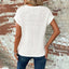 Camiseta de Cuello Redondo de Waffle Sólido de Verano Chic y Cómoda