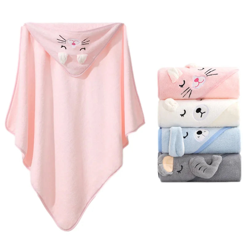 Serviettes de bain pour bébé en animaux de dessin animé adorables