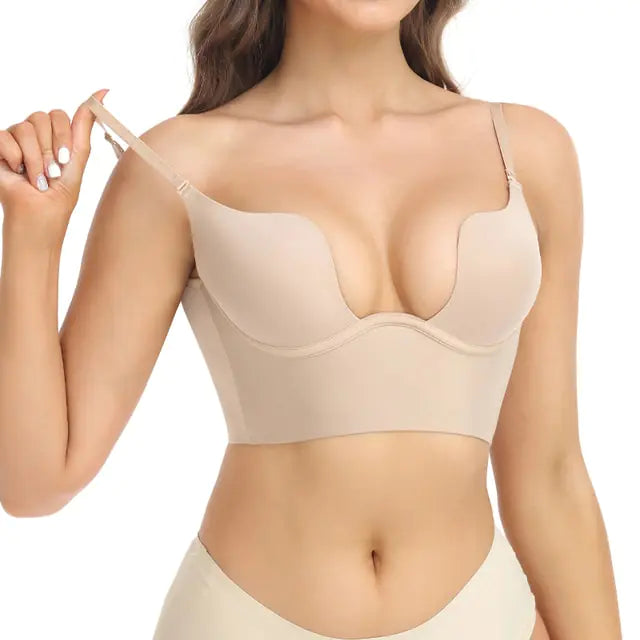 Deep V-Neck Shapewear Bodysuit for Women