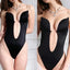Bodysuit dos nu élégant U à décolleté plongeant pour femmes