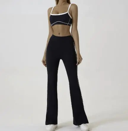 Conjunto de Yoga con Tirantes y Color Contrastante