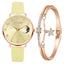 Conjunto de Reloj y Pulsera con Números de Luna