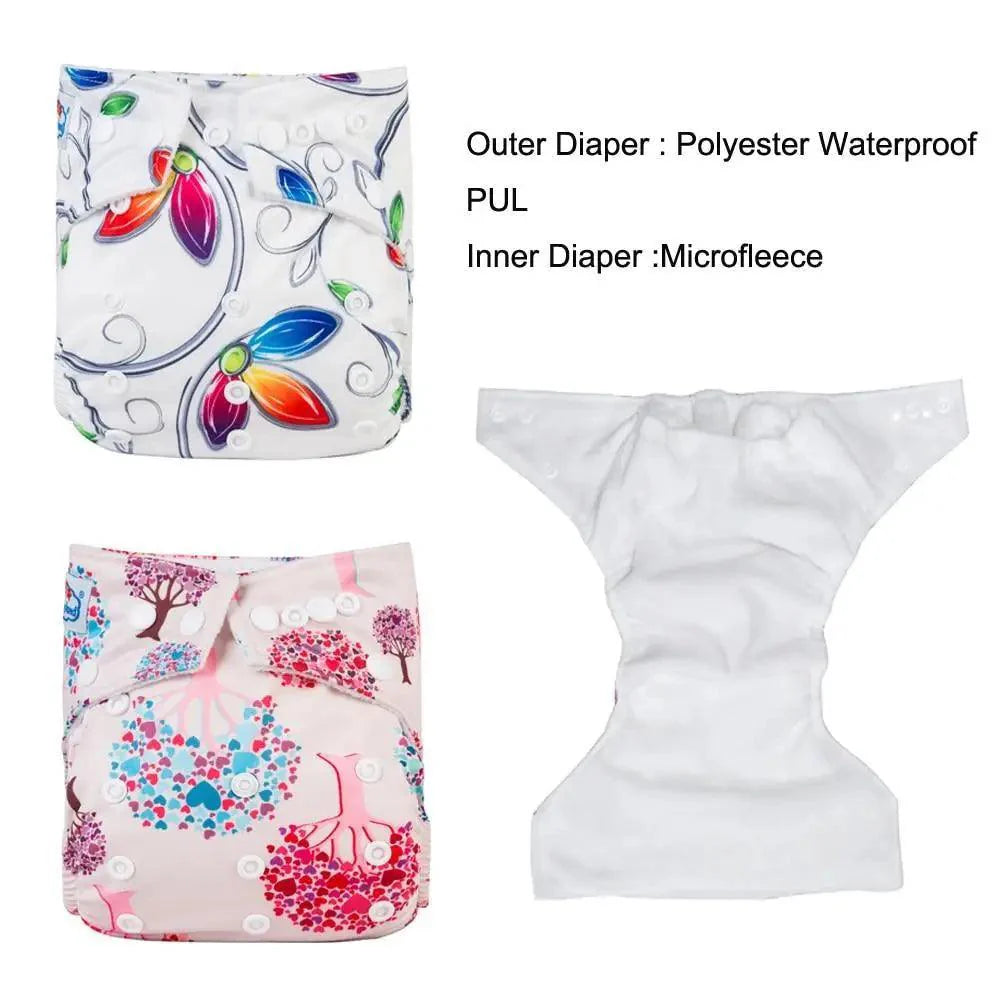 6-Pack Premium Baby Cloth Diapers with Microfleece Lining