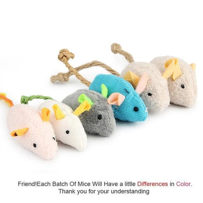 6-Piece Catnip Plush Mouse Toy Set for Cats