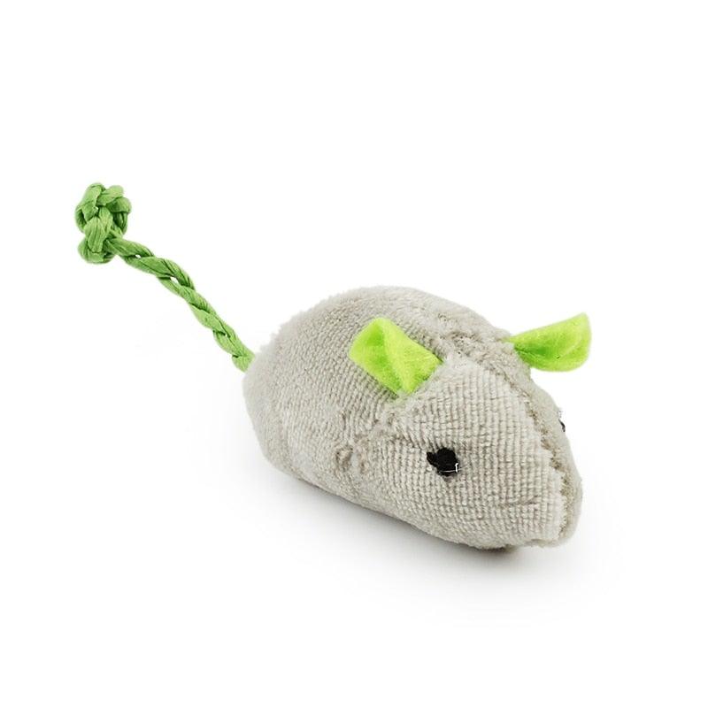 Ensemble de jouets en peluche en forme de souris avec herbe à chat - 6 pièces