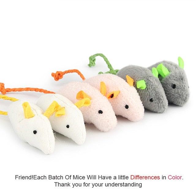 Ensemble de jouets en peluche en forme de souris avec herbe à chat - 6 pièces
