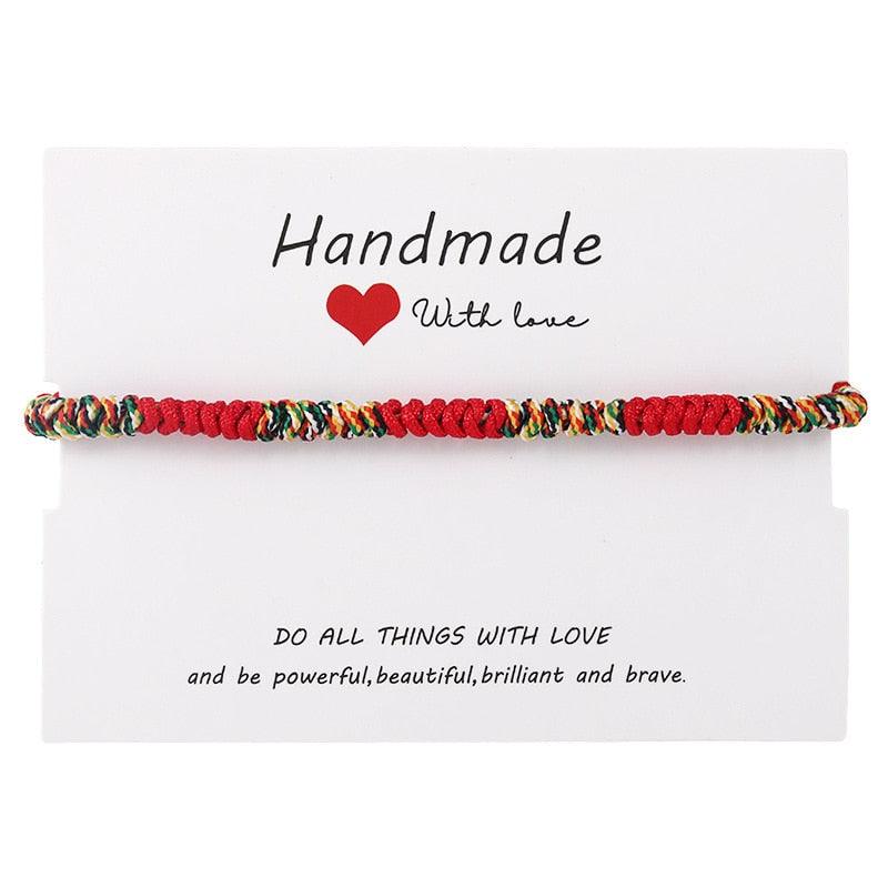 Ensemble de 6 Bracelets Tressés Faits Main - Bijoux de Chance en Amitié