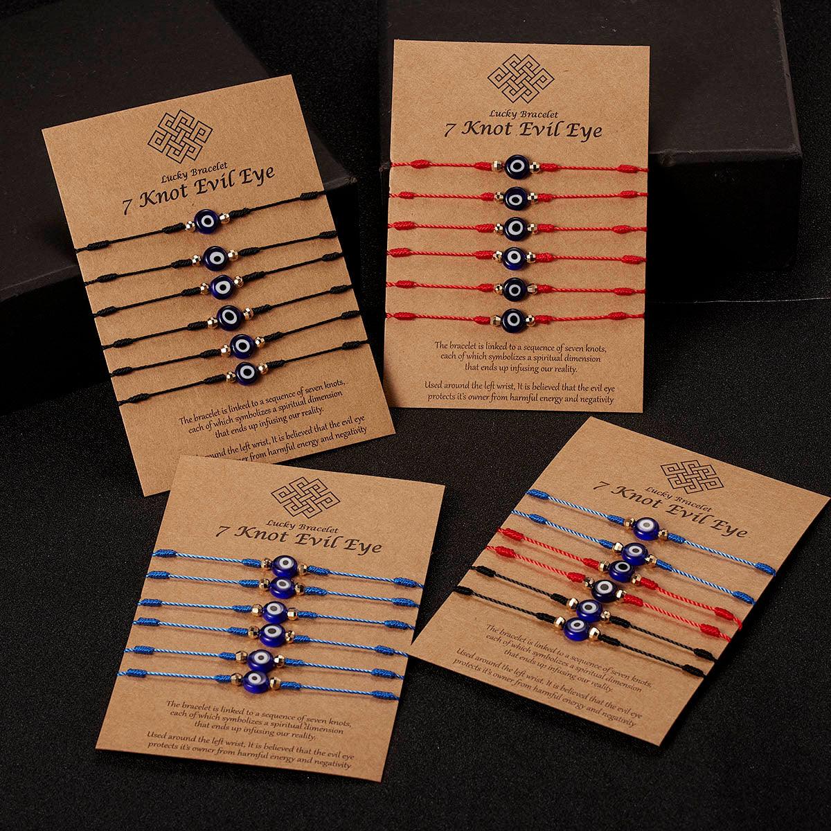 Ensemble de 6 Bracelets Tressés Faits Main - Bijoux de Chance en Amitié