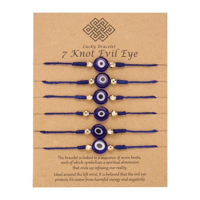 Ensemble de 6 Bracelets Tressés Faits Main - Bijoux de Chance en Amitié