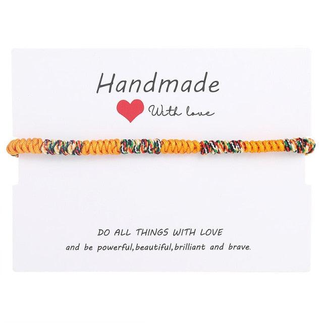 Ensemble de 6 Bracelets Tressés Faits Main - Bijoux de Chance en Amitié