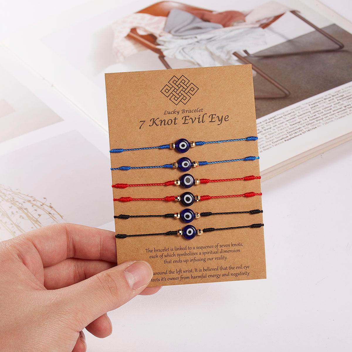 Ensemble de 6 Bracelets Tressés Faits Main - Bijoux de Chance en Amitié