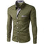 European and American Men's Long Sleeve Color Block Shirt