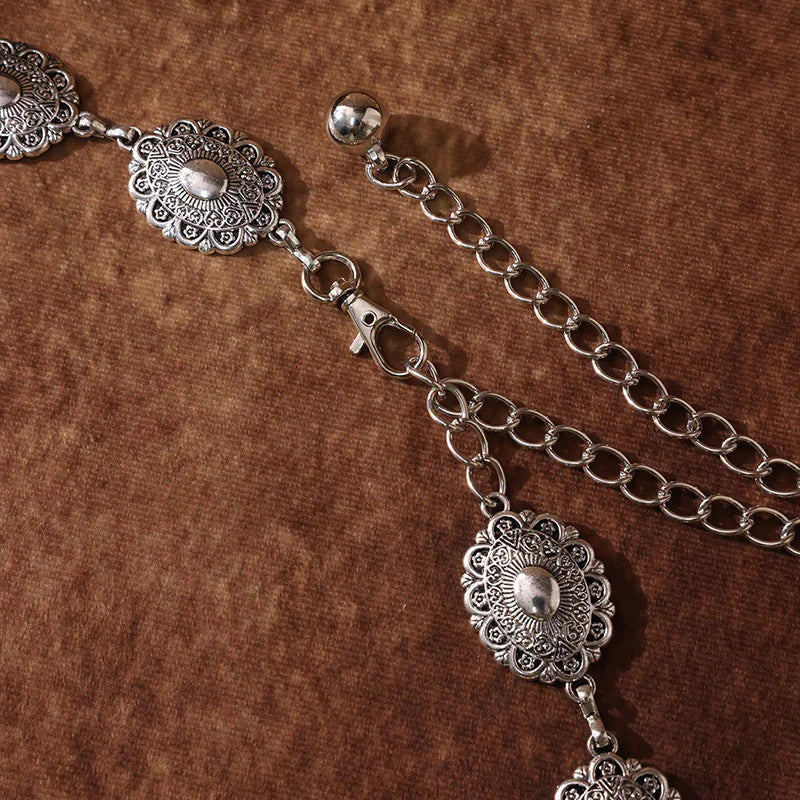 Retro Carved Oval Waist Chain