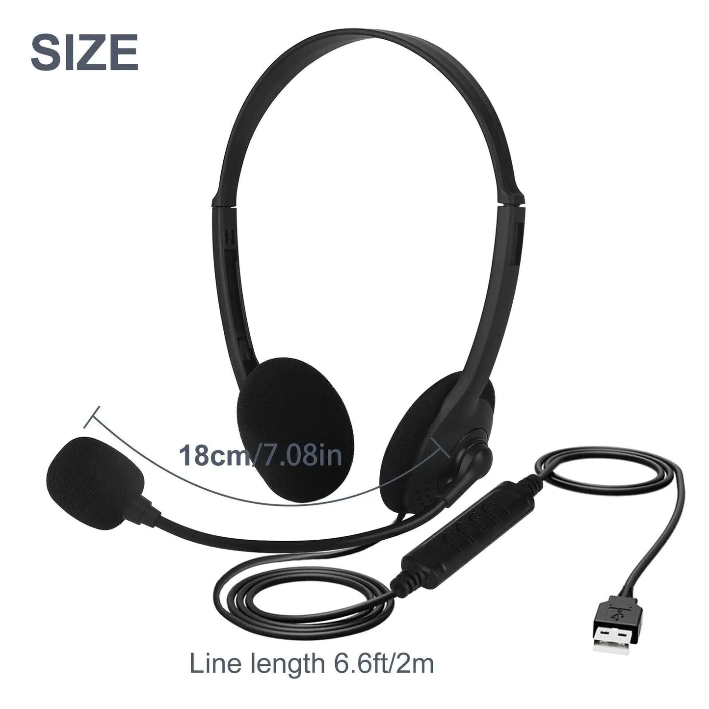 Premium USB Headset with Noise Cancelling Microphone for PC