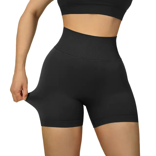 Shorts de Yoga Sin Costuras de Cintura Alta para Mujeres