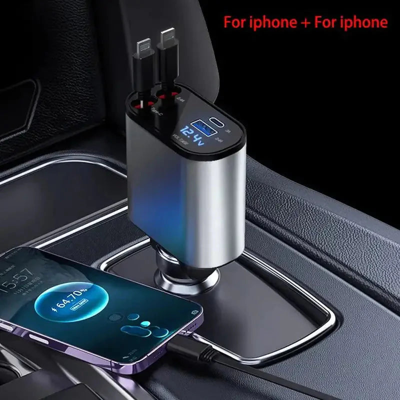 Chargeur de voiture rétractable 4-en-1 ultime