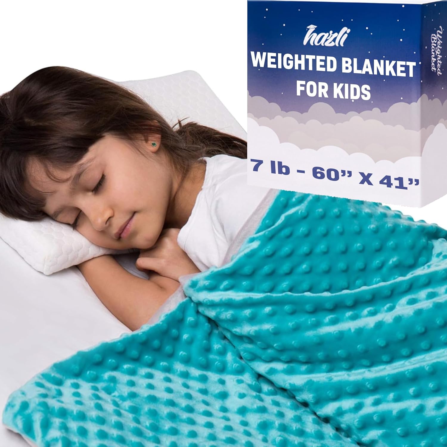Cozy 7 Lbs Weighted Blanket for Kids with Soft Removable Cover - 41" x 60" - Korvel