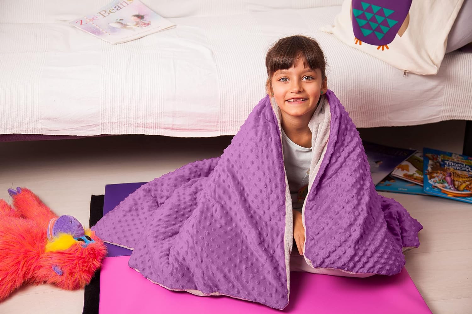 Cozy 7 Lbs Weighted Blanket for Kids with Soft Removable Cover - 41" x 60" - Korvel