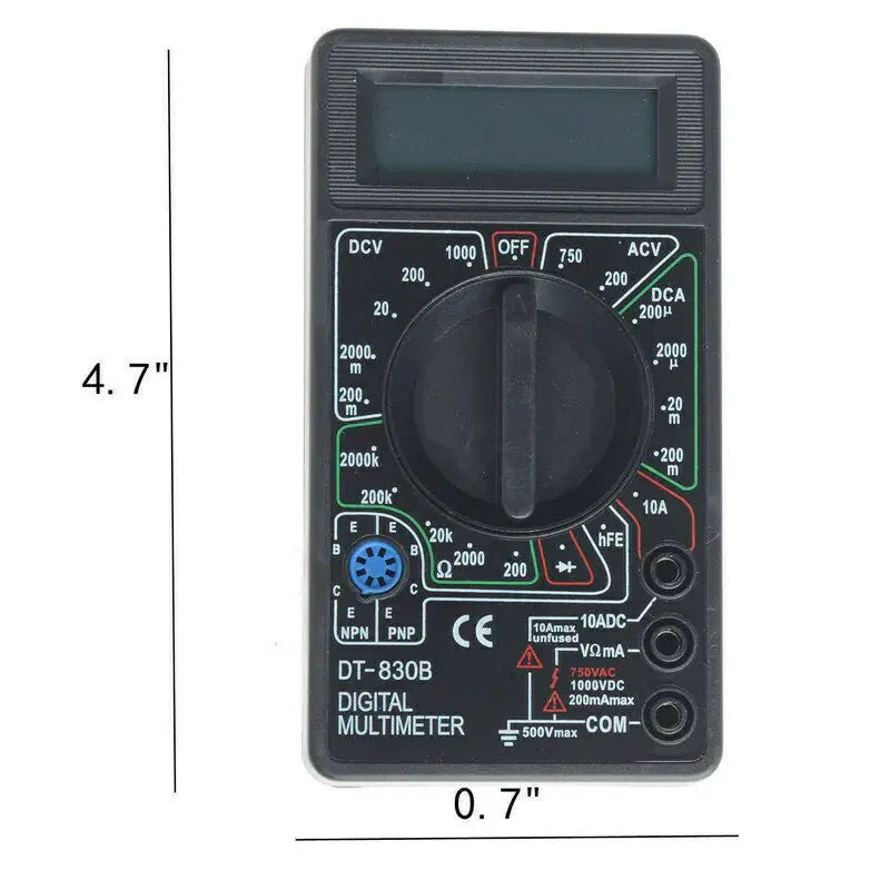 7 Function Digital Multimeter for AC/DC Voltage and Current Measurement