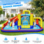 Toboggan aquatique gonflable 7-en-1 avec piscine à éclaboussures et souffleur d'air
