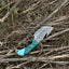 Premium Custom Damascus Steel Guthook Skinning Knife with Artisan Resin Handle - 7.5” Blade & Leather Sheath - Korvel