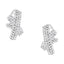 14K White Gold Diamond X-Shaped Omega Back Stud Earrings