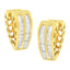 Boucles d'oreilles créoles en cœur en or jaune 10K avec diamants