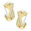 14K Yellow and White Gold Diamond Hoop Earrings