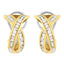 14K Yellow and White Gold Diamond Hoop Earrings