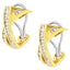 14K Yellow and White Gold Diamond Hoop Earrings