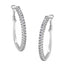 10KT White Gold Diamond Hoop Earrings - 1 cttw