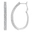 10KT White Gold Diamond Hoop Earrings - 1 cttw