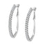 10KT White Gold Diamond Hoop Earrings - 1 cttw