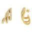 Boucles d'oreilles créoles multi-rangs en diamant en or jaune 10K