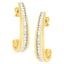10K Yellow Gold Channel Set Diamond J-Hoop Earrings