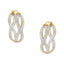 Pendientes de aro doble infinito de diamantes en oro amarillo y blanco de 10K