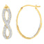 Pendientes de aro doble infinito de diamantes en oro amarillo y blanco de 10K