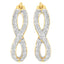 Pendientes de aro doble infinito de diamantes en oro amarillo y blanco de 10K